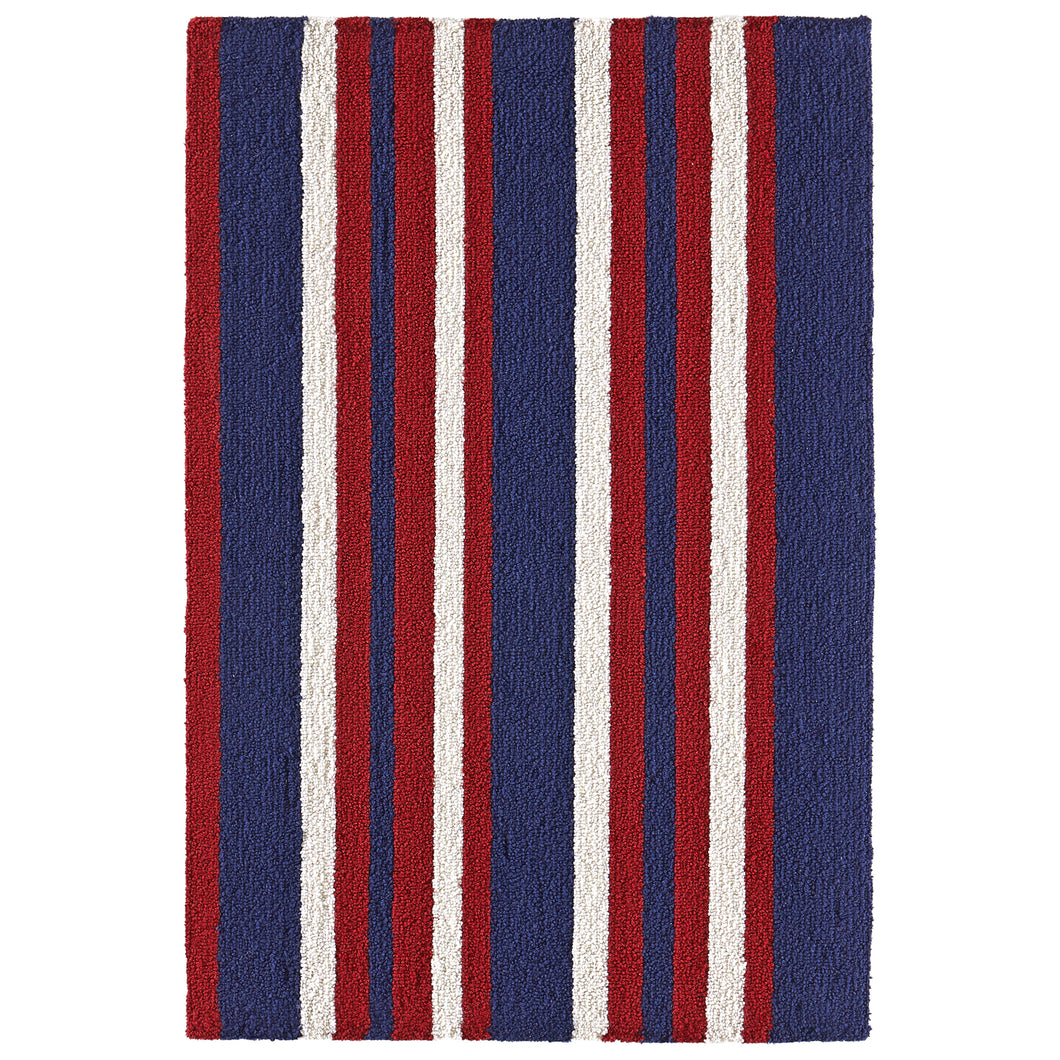 Liora Manne Portsmouth Nautical Strp Indoor/Outdoor Rug Americana 20