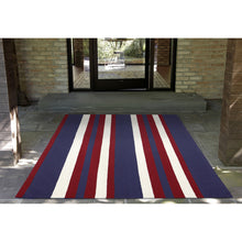 Liora Manne Portsmouth Nautical Strp Indoor/Outdoor Rug Americana 42"X66"