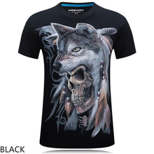 Men T Shirt 2016 The New 3d Printed White tiger / snake / skull and wolf/Indian wolf/ T Shirts male Casual Brand T-Shirt tops
