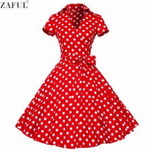 ZAFUL Woman Retro Dresses 2017 Audrey Hepburn 1950s 60s Rockabilly Polka Dot Bow Pinup Ball Grown Party Robe Plus Size Vestidos