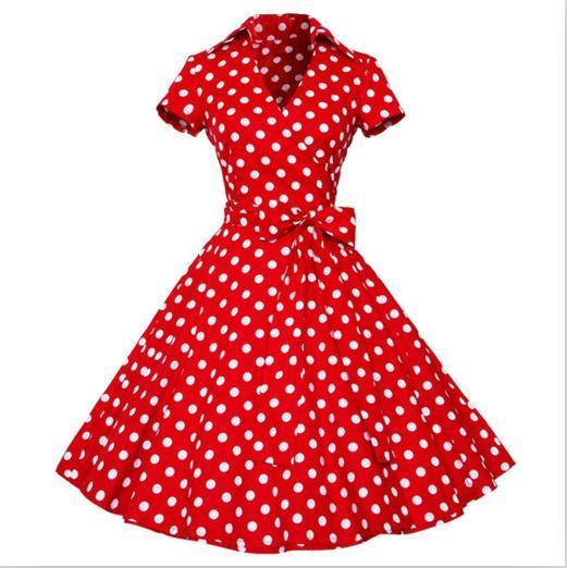 ZAFUL Woman Retro Dresses 2017 Audrey Hepburn 1950s 60s Rockabilly Polka Dot Bow Pinup Ball Grown Party Robe Plus Size Vestidos