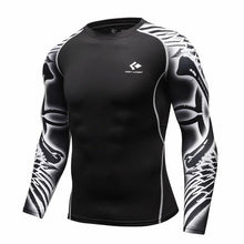 Men Compression Shirts MMA Rashguard Keep Fit Fitness Long Sleeves Base Layer Skin Tight Weight Lifting Elastic Mens T Shirts