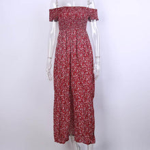 Summer 2016 Plus Size Vintage Women Summer Off Shoulder Print Sexy Dress Club Party Pleated Dresses Open Split Maxi Long Dress