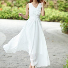 Bohemian Dress 2017 Summer New Women's Dress Long Solid Dress Slim Sleeveless Beach Dress For Female V-Neck 6 Color Cute Style
