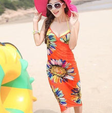 New fashion sunscreen bikinis beach towel scarf dress beach type dresses spaghetti strapless women dresses different wear method