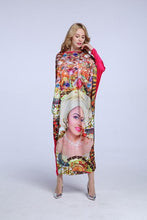2017 African Dashiki New Fashion Design Bazin Super Elastic Party Plus Size Diamond Loose Face Print Maxi Dress For Lady