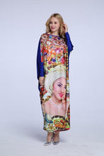 2017 African Dashiki New Fashion Design Bazin Super Elastic Party Plus Size Diamond Loose Face Print Maxi Dress For Lady