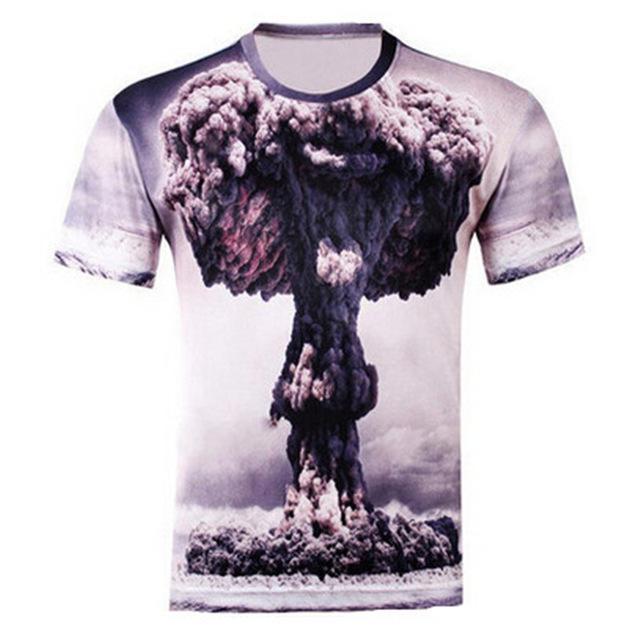 HOWL LOFTY Men Fashion 3D Animal Creative T-Shirt, Lightning/smoke lion/lizard/water droplets 3d printed short sleeve T-Shirts