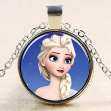 Princess ELSA Anna Silver Coated Glass Pendant Necklace