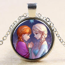 Princess ELSA Anna Silver Coated Glass Pendant Necklace