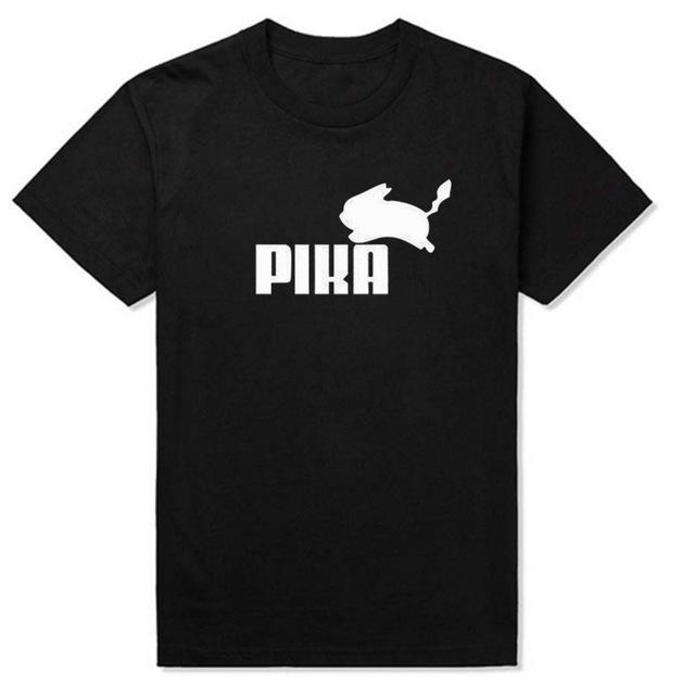 BAIJOE Fashion Lovely Pokemon T Shirt Anime Pika Men T-Shirts Pikachu Boy T Shirt Cotton Short Sleeve Plus Size Boy Tees Tops