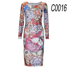 2017 Autumn Dress Pencil sheath Sexy Bodycon Dresses Female Package hip Robe Fashion Women's Sexy Club Round Neck Vintage Dress