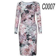2017 Autumn Dress Pencil sheath Sexy Bodycon Dresses Female Package hip Robe Fashion Women's Sexy Club Round Neck Vintage Dress