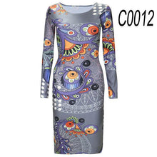 2017 Autumn Dress Pencil sheath Sexy Bodycon Dresses Female Package hip Robe Fashion Women's Sexy Club Round Neck Vintage Dress