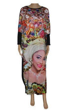 2017 African Dashiki New Fashion Design Bazin Super Elastic Party Plus Size Diamond Loose Face Print Maxi Dress For Lady