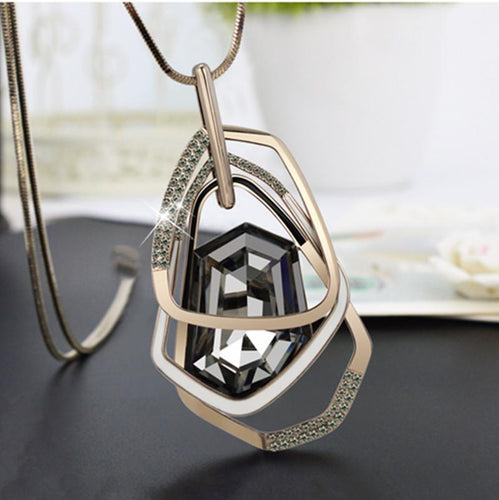 2016 New Arrival Women Pendant Necklaces Section Crystal Long Necklace