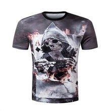 Skull poker print Men short sleeve T shirt 3d t-shirt casual breathable t-shirt plus-size tshirt homme New design ZOOTOP BEAR