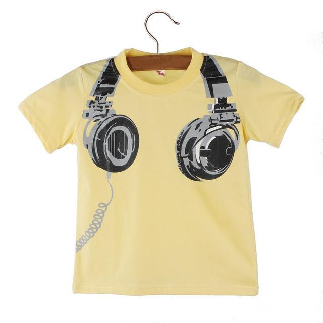 JAYCOSIN Hot Boy Kids Summer Casual Headphone Short Sleeve Tops Blouses T Shirt Tees Clothes Levert Dropship Jan11