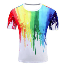 2017 Novelty 3D t shirt Men Multicolor Paint Printed Hip Hop Crewneck short Sleeve Men Women t-shirt tee tops wholesale