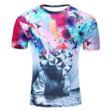 2017 Novelty 3D t shirt Men Multicolor Paint Printed Hip Hop Crewneck short Sleeve Men Women t-shirt tee tops wholesale