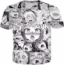 2017 New Casual Hip Hop Womens/Mens t shirt Ahegao Funny Short Sleeve Funny 3D Print T-Shirt Summer Tops Tees Plus S-5XL R1033