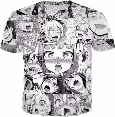 2017 New Casual Hip Hop Womens/Mens t shirt Ahegao Funny Short Sleeve Funny 3D Print T-Shirt Summer Tops Tees Plus S-5XL R1033