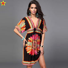 Plus Size Casual Women Dresses 2016 Summer Deep V Backless Sundresses Sexy Women Silk Dress Extra Large Beach Style Hot Sale