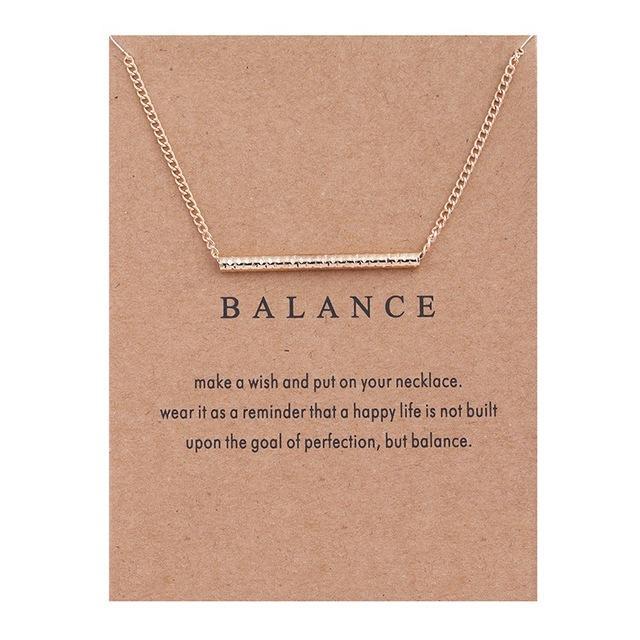 New Gold-color Balance Wood Straight Bar Alloy Clavicle snake Pendant Short Necklace