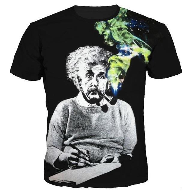 Mr.1991INC Einstein T-Shirt Summer Fashion Men/Women Summer Tshirts 3d Print Smoking Einstein Tops Tees