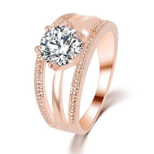 17KM Austrian Crystals Ring Rose Gold Color anelli Flower Ring bague Engagement anillos anel Rings for Women wedding ring