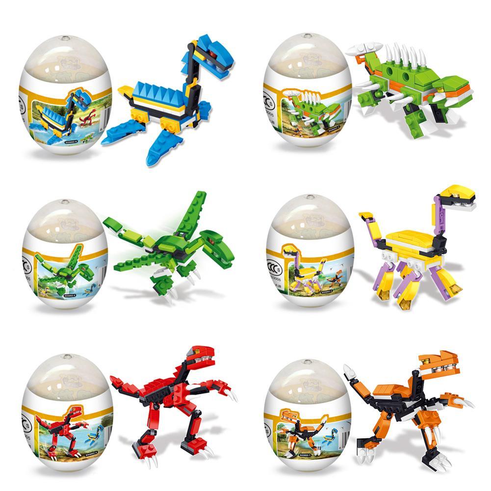 Random Delivery!! Assembly Deformation Dinosaur Eggs Plastic Novelty Educational T-REX Dinosaur Toys Gift for Children