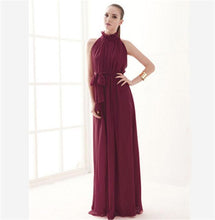 Hot Sale 2017 Women Dress Elegant Bohemian Beach  Neck Sexy Maxi Dress Chiffon Halter Long Dress DR410