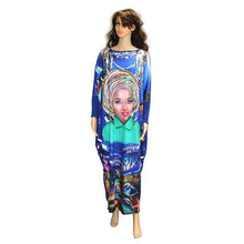 2017 African Dashiki New Fashion Design Bazin Super Elastic Party Plus Size Diamond Loose Face Print Maxi Dress For Lady