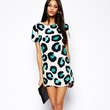 Summer Nice Women Long Shirt Party Dresses Leopard Print Casual Short Mini Dress Vestido
