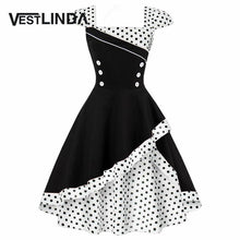 VESTLINDA Vintage Retro Summer Dress Robe 2017 Elegant Gown Party Dresses Polka Dot Women Swing Princess Dress 50s 60s Vestidos