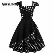 VESTLINDA Vintage Retro Summer Dress Robe 2017 Elegant Gown Party Dresses Polka Dot Women Swing Princess Dress 50s 60s Vestidos