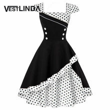 VESTLINDA Vintage Retro Summer Dress Robe 2017 Elegant Gown Party Dresses Polka Dot Women Swing Princess Dress 50s 60s Vestidos