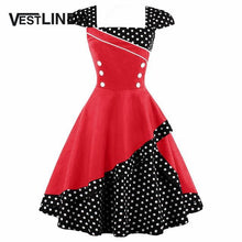 VESTLINDA Vintage Retro Summer Dress Robe 2017 Elegant Gown Party Dresses Polka Dot Women Swing Princess Dress 50s 60s Vestidos