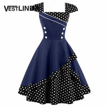 VESTLINDA Vintage Retro Summer Dress Robe 2017 Elegant Gown Party Dresses Polka Dot Women Swing Princess Dress 50s 60s Vestidos