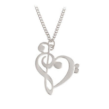 Miss Zoe Minimalist Simple Fashion Hollow Heart Shaped Musical Note Pendant Necklace Music Jewelry Gold Silver Special Gift
