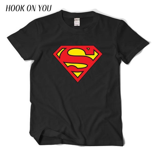 Comic LOGO Super Hero T Shirt Superman Batman Captain America the Flash Marvel Movie Men Cosplay T-Shirts superhero Geek Tee