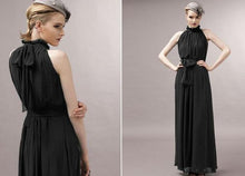 Hot Sale 2017 Women Dress Elegant Bohemian Beach  Neck Sexy Maxi Dress Chiffon Halter Long Dress DR410