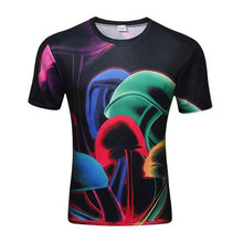 2017 High Quality Water Droplets Move Printed 3D T-shirts Punk 3D Short Sleeve T-Shirt M-4XL /6 style Men's T-Shirts
