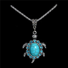 H:HYDE Nice Shipping Women Jewelry Natural Stone Rhinestone Turtle Tortoise Shaped Pendants Retro Necklaces Sweater chain