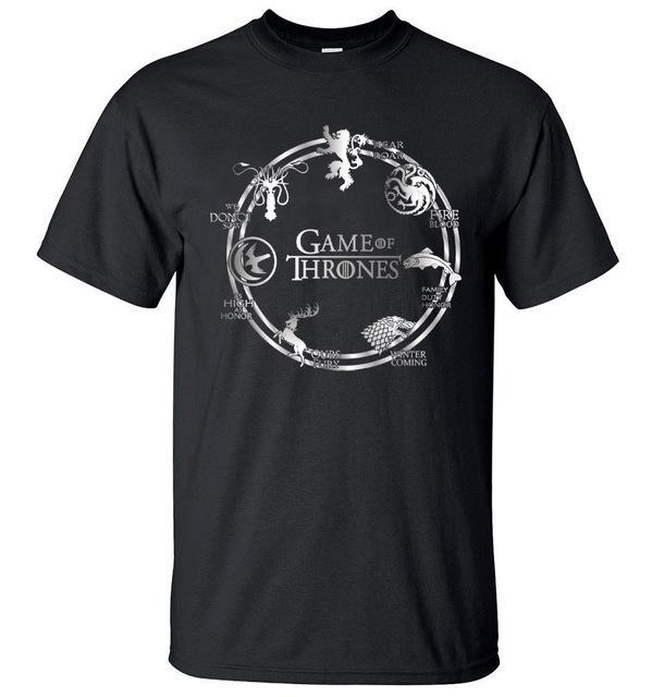 Game of Thrones Men T Shirt 2017 Summer Hip Hop Men Short Sleeve Shirt 100% Cotton High Quality Men T-Shirts Camiseta Masculsino