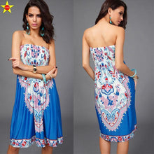 Plus Size Casual Women Dresses 2016 Summer Deep V Backless Sundresses Sexy Women Silk Dress Extra Large Beach Style Hot Sale