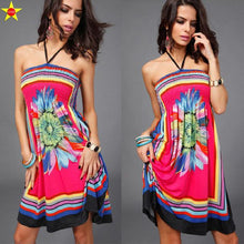 Plus Size Casual Women Dresses 2016 Summer Deep V Backless Sundresses Sexy Women Silk Dress Extra Large Beach Style Hot Sale