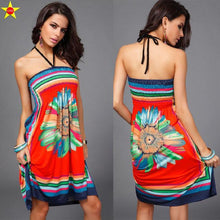 Plus Size Casual Women Dresses 2016 Summer Deep V Backless Sundresses Sexy Women Silk Dress Extra Large Beach Style Hot Sale