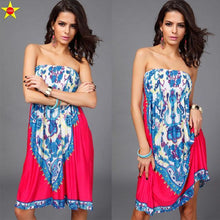 Plus Size Casual Women Dresses 2016 Summer Deep V Backless Sundresses Sexy Women Silk Dress Extra Large Beach Style Hot Sale