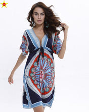 Plus Size Casual Women Dresses 2016 Summer Deep V Backless Sundresses Sexy Women Silk Dress Extra Large Beach Style Hot Sale